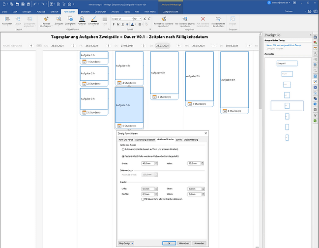 Tagesplanung MindManager